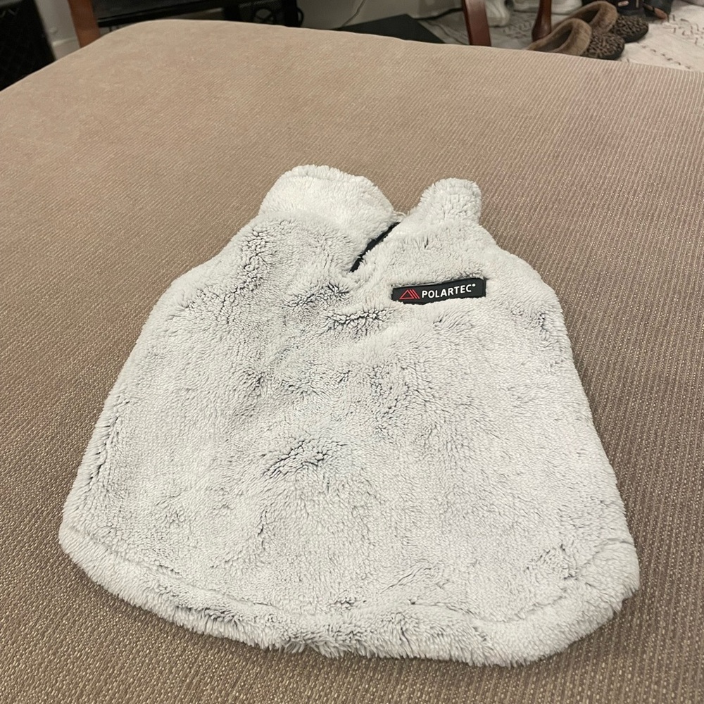 💗 4/$12 Polartec Light Gray Plush Dog Vest - Cozy Fleece Jacket